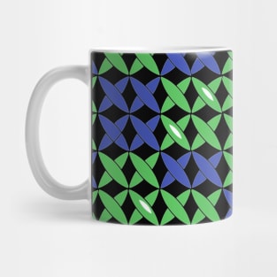 Pattern checked blue green Mug